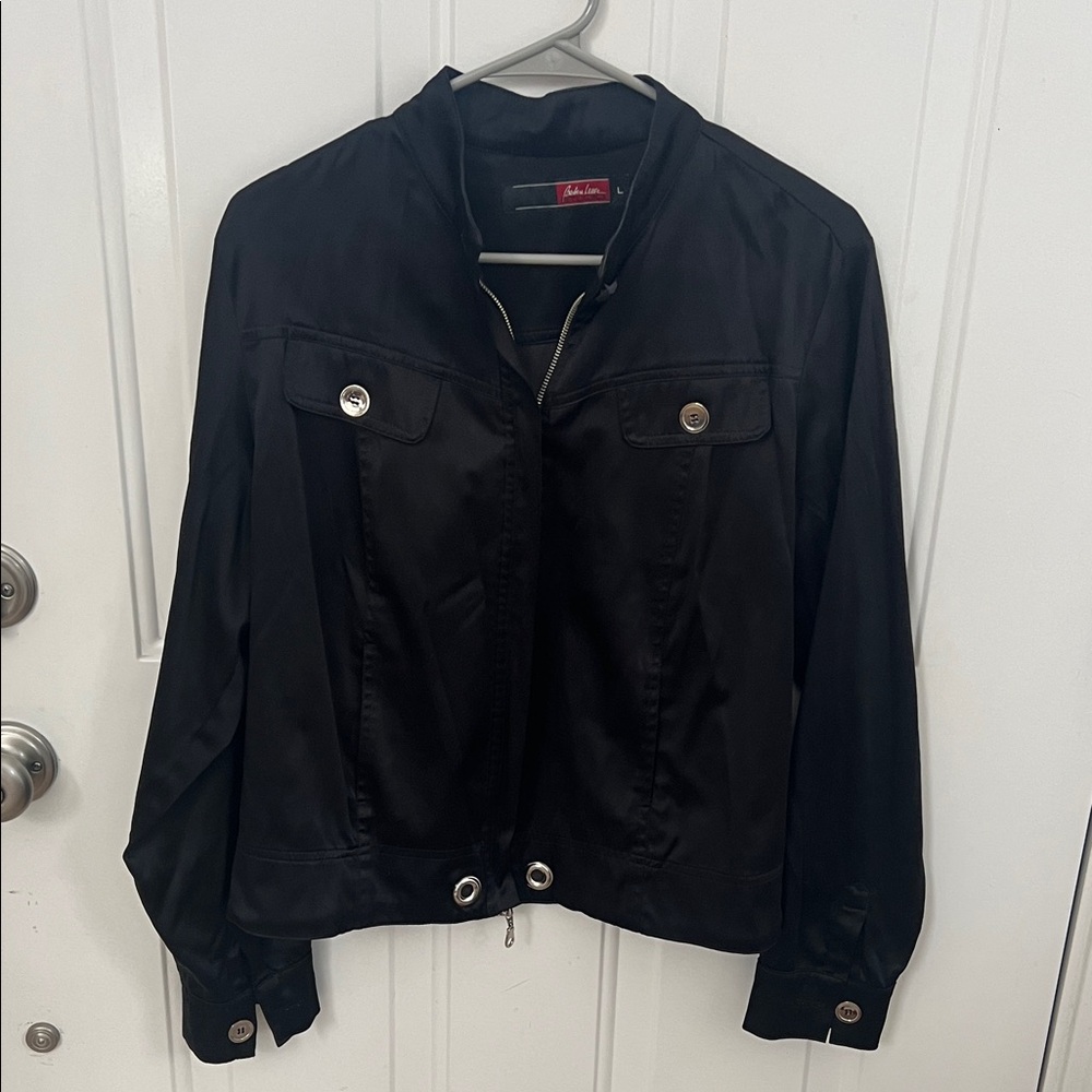 Barbara Lesser studio large black satin